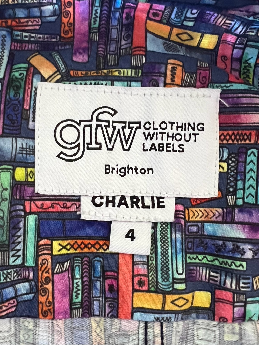 📚GFW Clothing Without Labels "Charlie" Books Print Long Sleeve Shirt 🌈 🏳️⚧️ ⚧️ - Picture 4 of 8